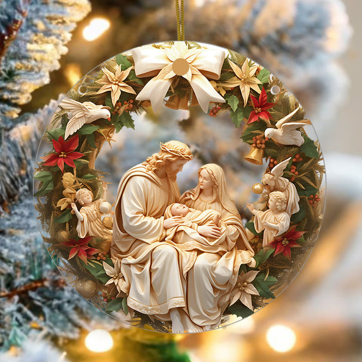 Christianartworkshop Classic Holy Family & Little Angels Christmas Hanging Ornaments - image 4