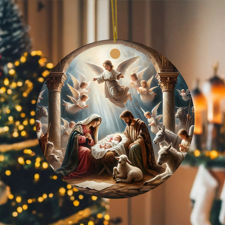 Christianartworkshop Artistically Rendered Vibrant Angel Nativity Hanging Ornaments - image 4