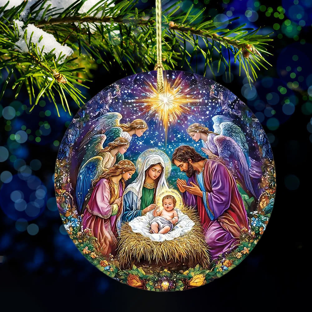 Christianartworkshop Festive Colorful Angel - Accented Nativity Christmas Hanging Ornaments - Ceramics - image 0