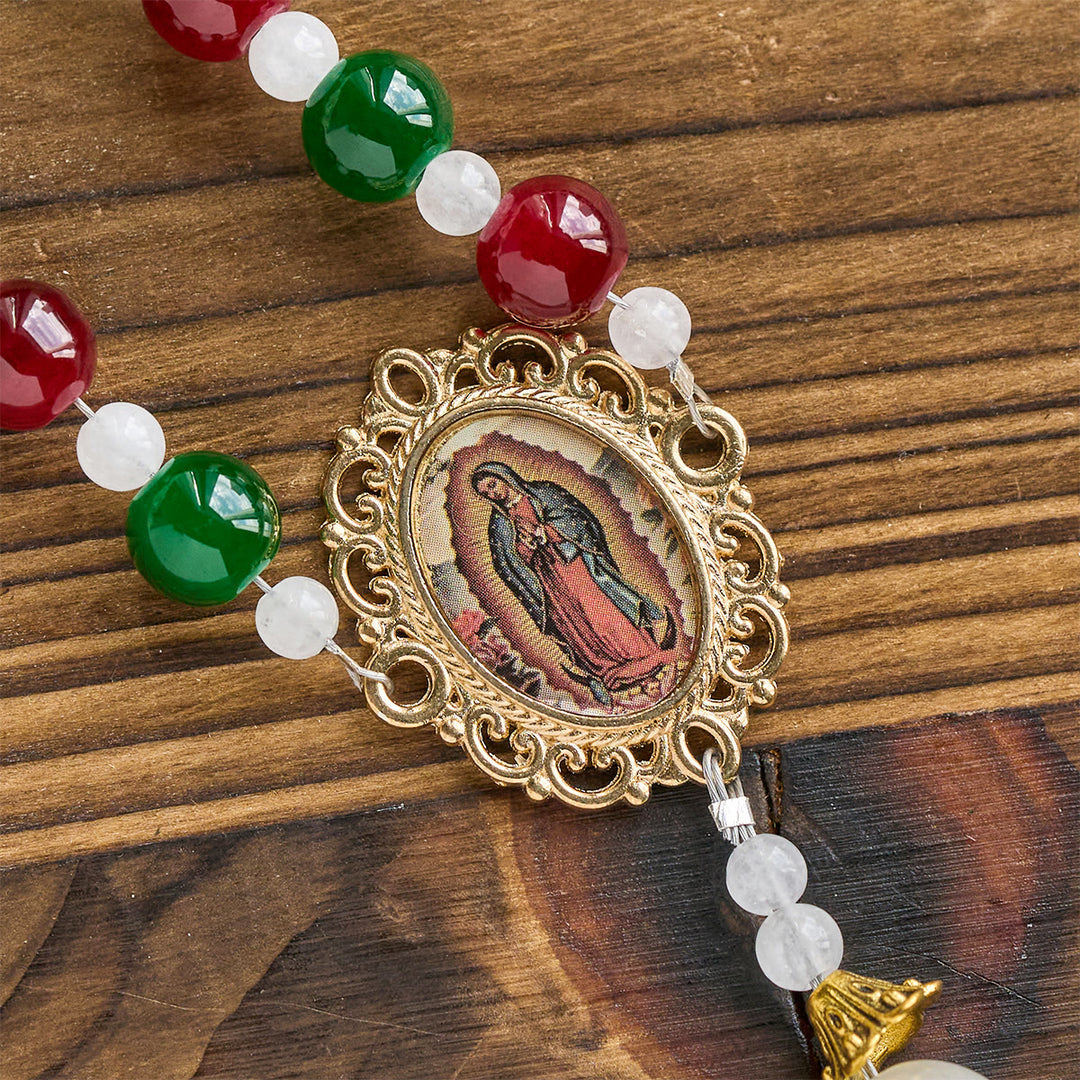 Christianartworkshop Holly Wreath Christmas Tricolor Beads Rosary: Celebrate the Holy Birth - image 10