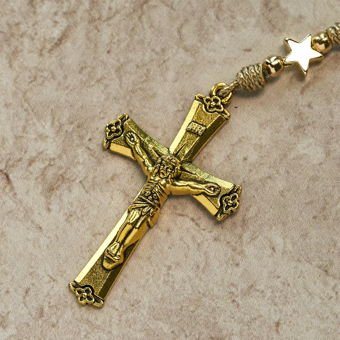 Christianartworkshop Festive Joy Colorful Clear Beads and Star Accents Christmas Rosary: Follow the Holy Light - image 10