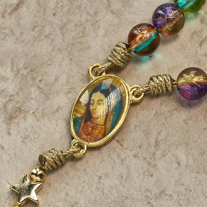 Christianartworkshop Festive Joy Colorful Clear Beads and Star Accents Christmas Rosary: Follow the Holy Light - image 9