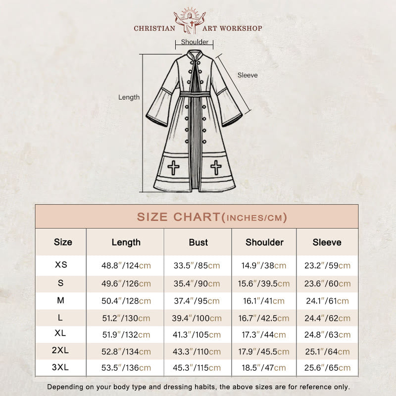Christianartworkshop Multicolor Flared Sleeves Clergy Robe with Cross Motifs & Ritual Aesthetic - image 1