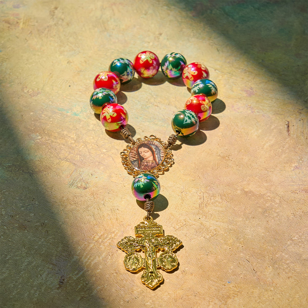 Christianartworkshop Christmas Devotion Red Green Holiday Beads Pocket Rosary: Pray anywhere, anytime - image 15