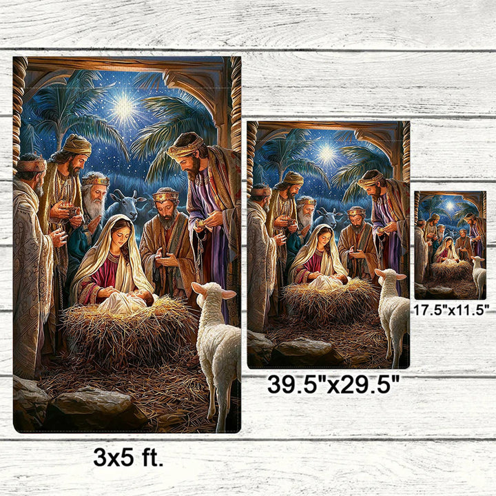 Christianartworkshop Sacred Atmosphere Nativity Garden Flag: Three Wise Men & Baby Jesus - image 5