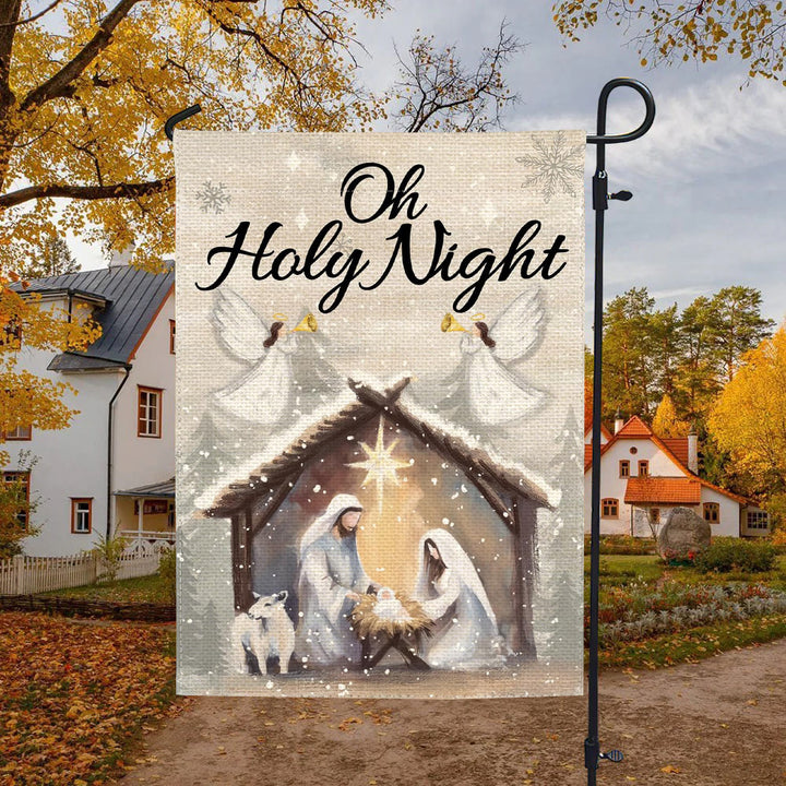Christianartworkshop Snowy Oh Holy Night Nativity Garden Flag - Faith - Filled Christmas Scene - image 4