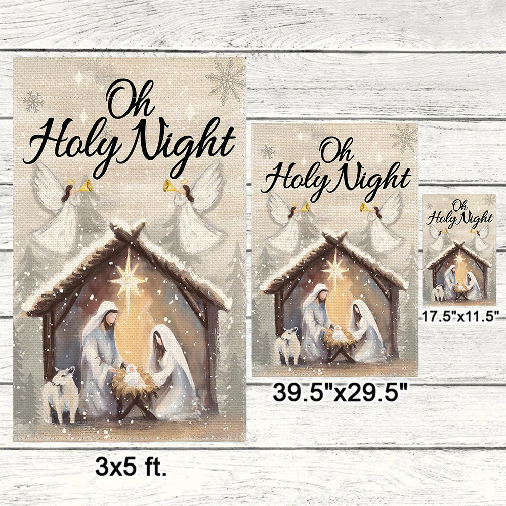 Christianartworkshop Snowy Oh Holy Night Nativity Garden Flag - Faith - Filled Christmas Scene - image 5