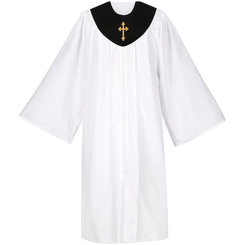 Christianartworkshop Divine Clergy Robe for Religious Services - Cross Accent Yoke - image 4