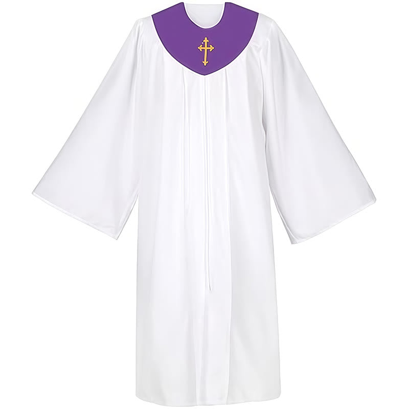 Christianartworkshop Divine Clergy Robe for Religious Services - Cross Accent Yoke - image 17