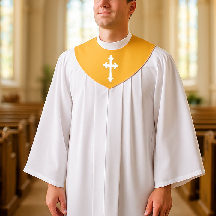 Christianartworkshop Divine Clergy Robe for Religious Services - Cross Accent Yoke - image 14