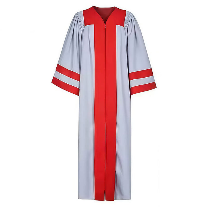 Christianartworkshop Formal Clergy Robe with Red & Gray Contrast Design - image 2