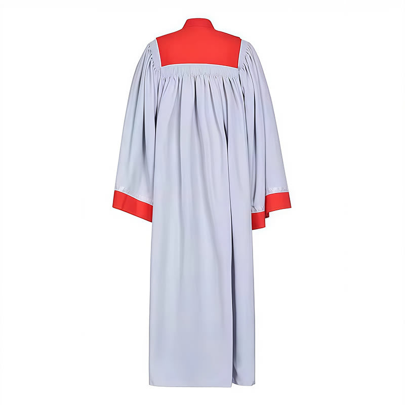 Christianartworkshop Sacred Ceremony Clergy Robe - Gray & Red with Delicate Detailing - image 3