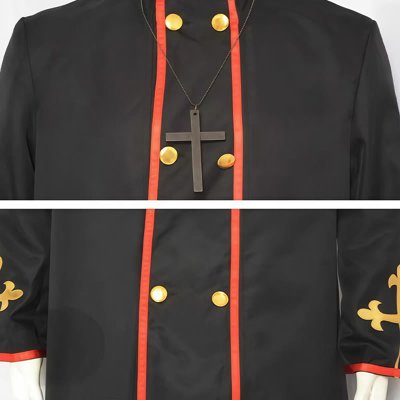 Christianartworkshop Double - Breasted Clergy Robe with Golden Cross & Red Trim - image 7