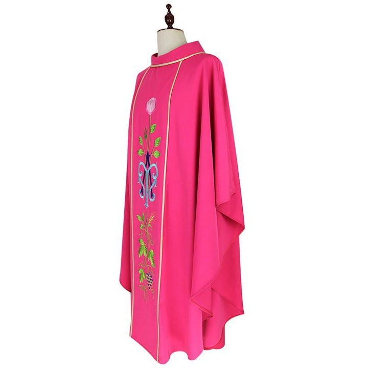 Christianartworkshop Pink Chasuble Featuring Rose, Grape & Wheat Designs - image 2