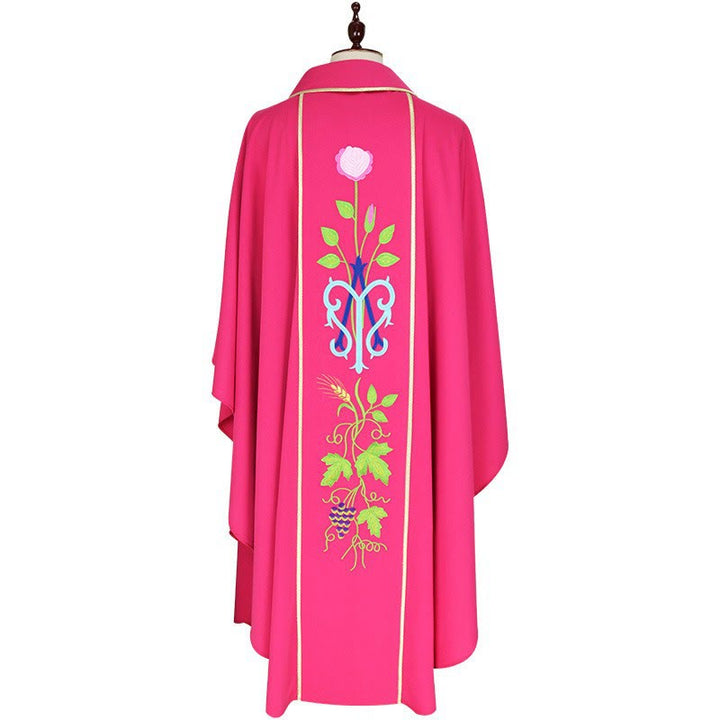 Christianartworkshop Pink Chasuble Featuring Rose, Grape & Wheat Designs - image 1