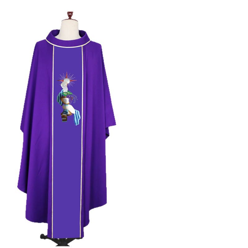 Christianartworkshop Chasuble in Four-Colored with Chalice - Grape - Hand Motifs - image 5