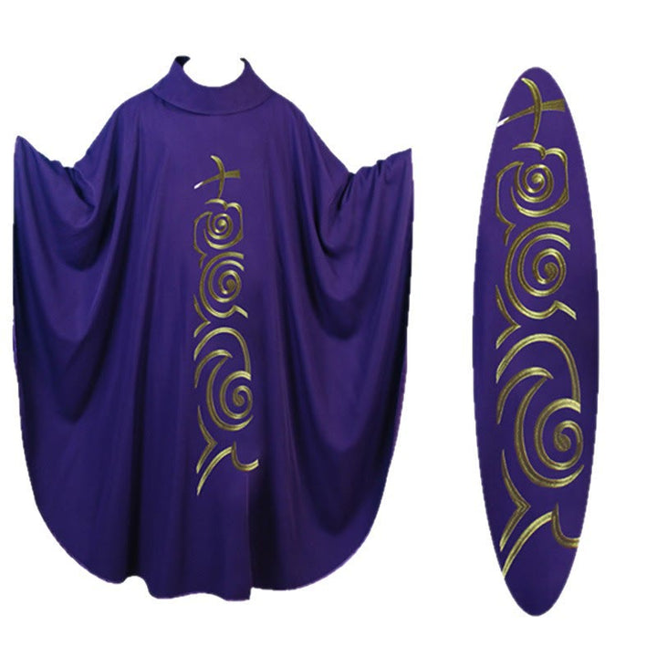 Christianartworkshop Elegant Multicolored Chasuble with Golden Lamb & Spiral Elements - image 3