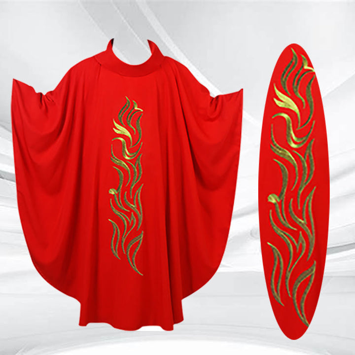 Christianartworkshop Elegant Multicolored Chasuble with Golden Lamb & Spiral Elements - image 1