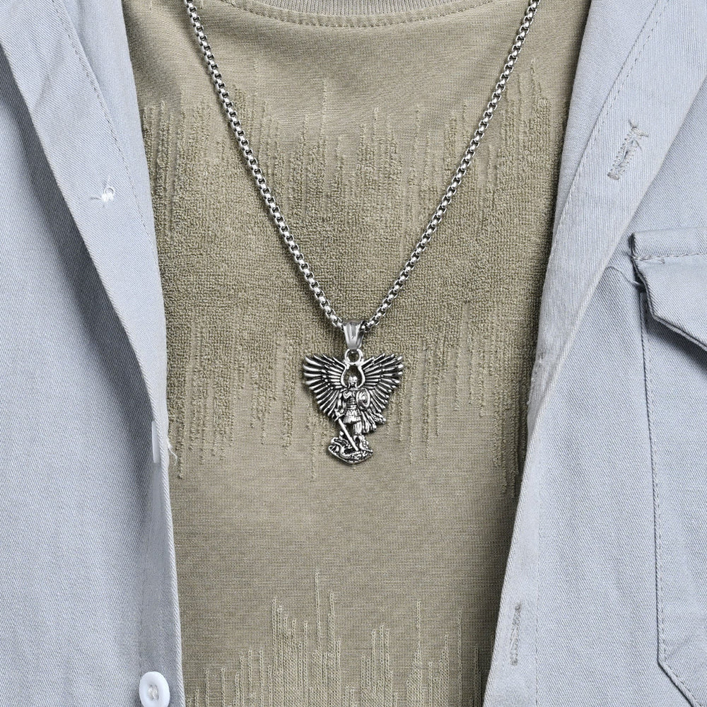 Christianartworkshop Multi - Color Streetwear - Style Angel Warrior Pendant Necklace - image 1