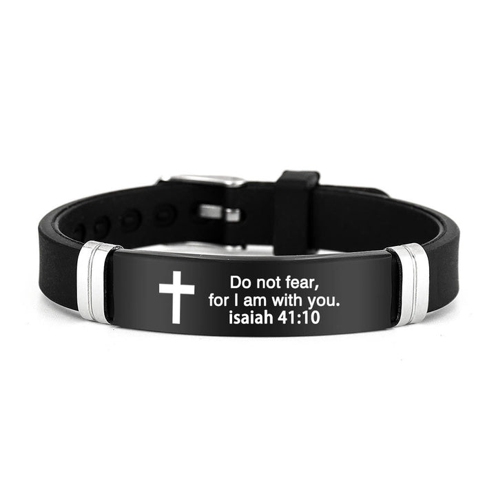Christianartworkshop Multi - Styled Motivational Cross Bracelet with Bible Verses - Black 41:10 - image 15