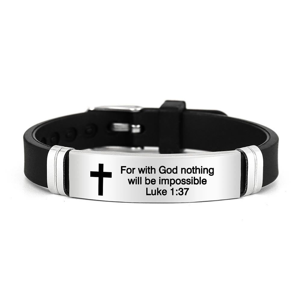 Christianartworkshop Multi - Styled Motivational Cross Bracelet with Bible Verses - Silver 1:37 - image 2