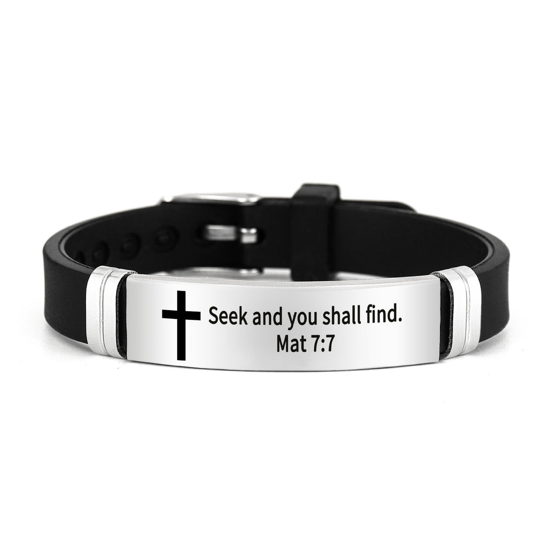 Christianartworkshop Multi - Styled Motivational Cross Bracelet with Bible Verses - Silver 7:7 - image 9