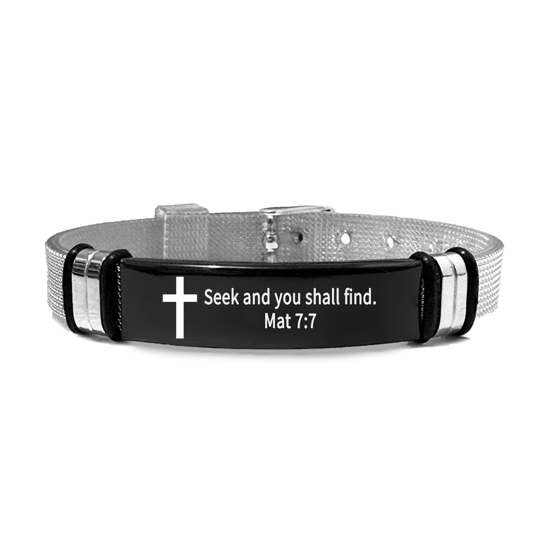 Christianartworkshop Multi - Styled Motivational Cross Bracelet with Bible Verses - PVC 7:7 - image 37