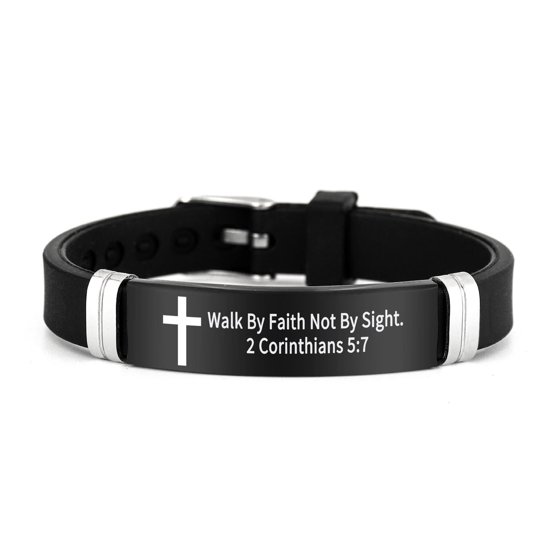 Christianartworkshop Multi - Styled Motivational Cross Bracelet with Bible Verses - Black 5:7 - image 22