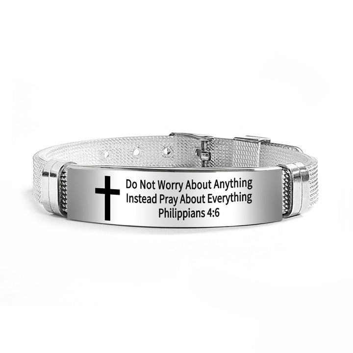 Christianartworkshop Multi - Styled Motivational Cross Bracelet with Bible Verses - Black PVC 4:6 - image 63