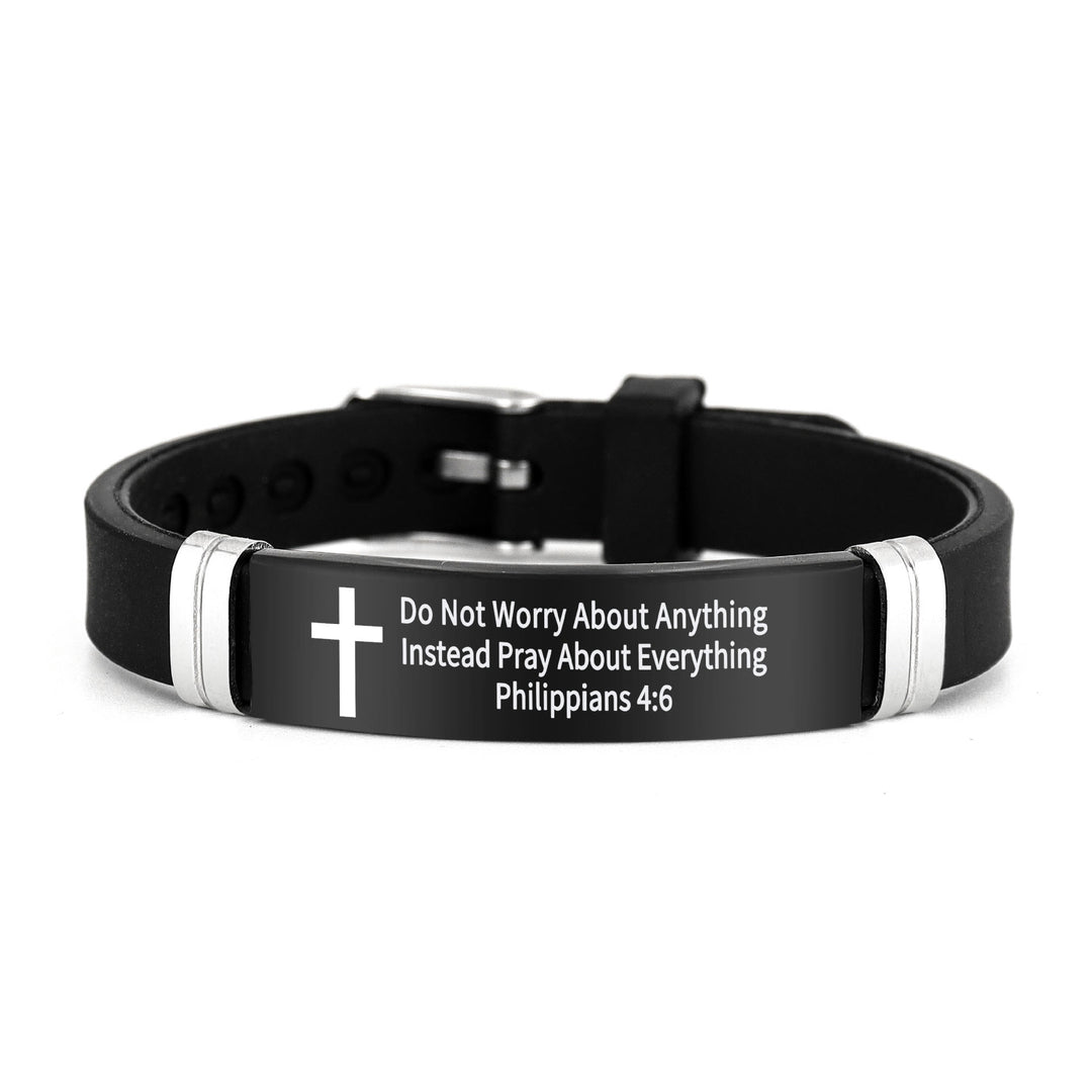 Christianartworkshop Multi - Styled Motivational Cross Bracelet with Bible Verses - Black 4:6 - image 21