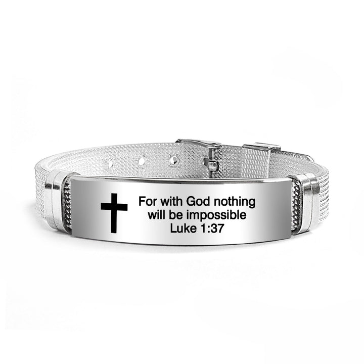 Christianartworkshop Multi - Styled Motivational Cross Bracelet with Bible Verses - Black PVC 1:37 - image 58