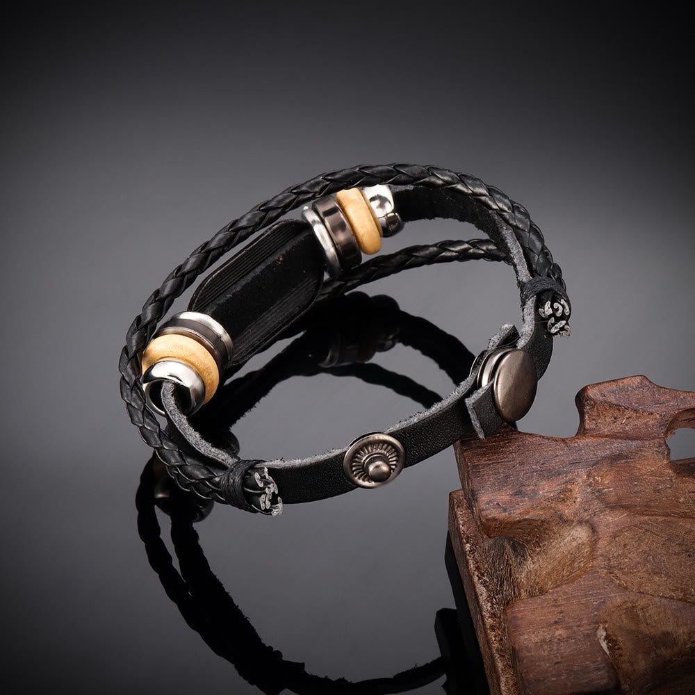 Christianartworkshop Handcrafted Braided Leather Bracelet with Psalm 18:2 Inscription - image 3