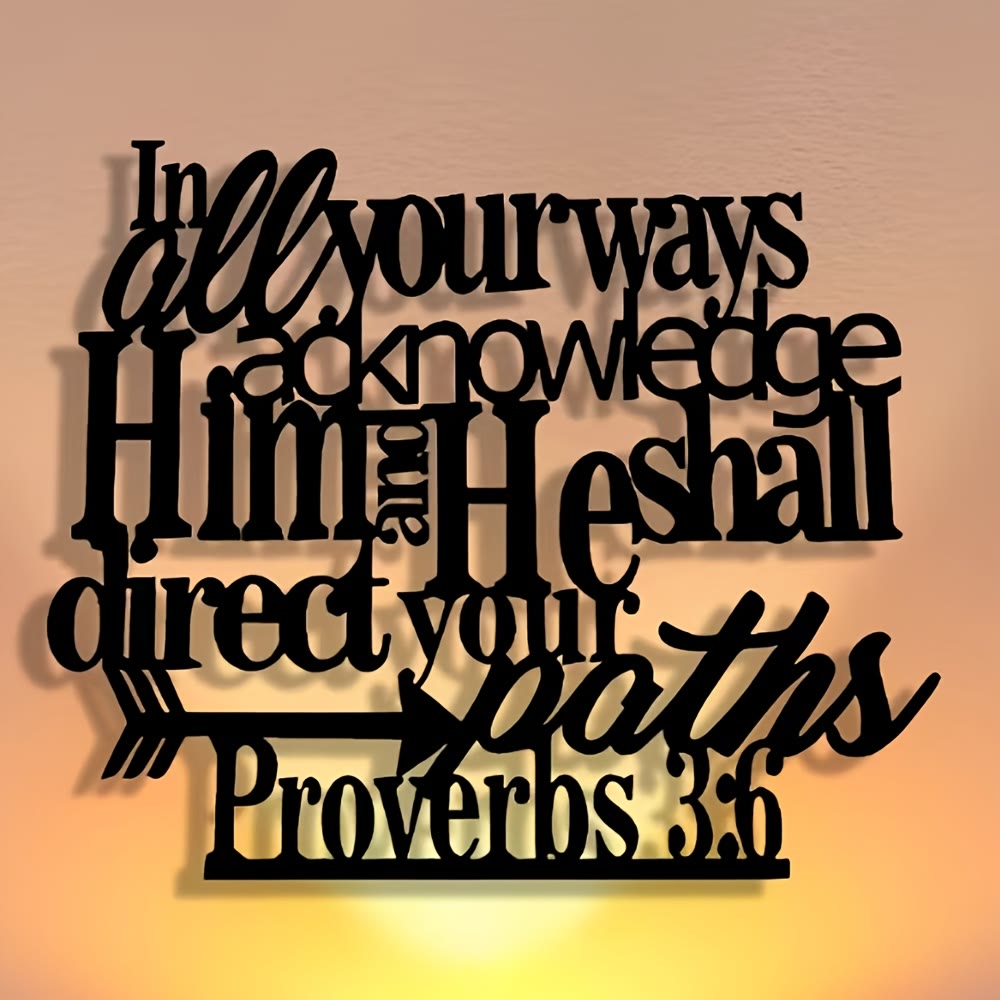 Christianartworkshop Proverbs 3:6 Black Metal Wall Sign with Arrow: Spiritual Direction - image 5