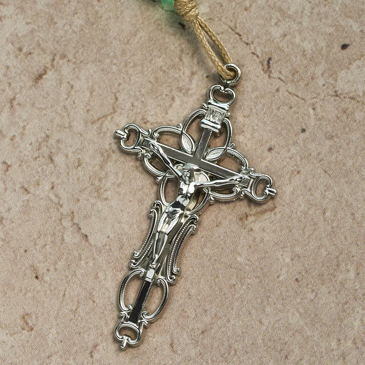 Christianartworkshop Candy-Cane Color Beads Christmas Rosary with Divine Mercy & Our Lady: Celebrate the Nativity - image 8