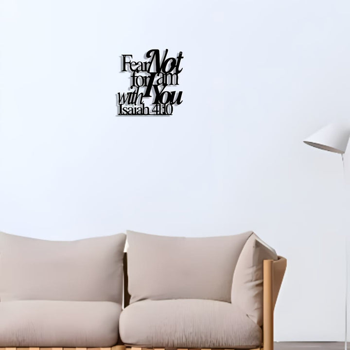 Christianartworkshop Artistic Black Metal Wall Decor: Isaiah 41:10 Fear Not for I Am with You - image 2