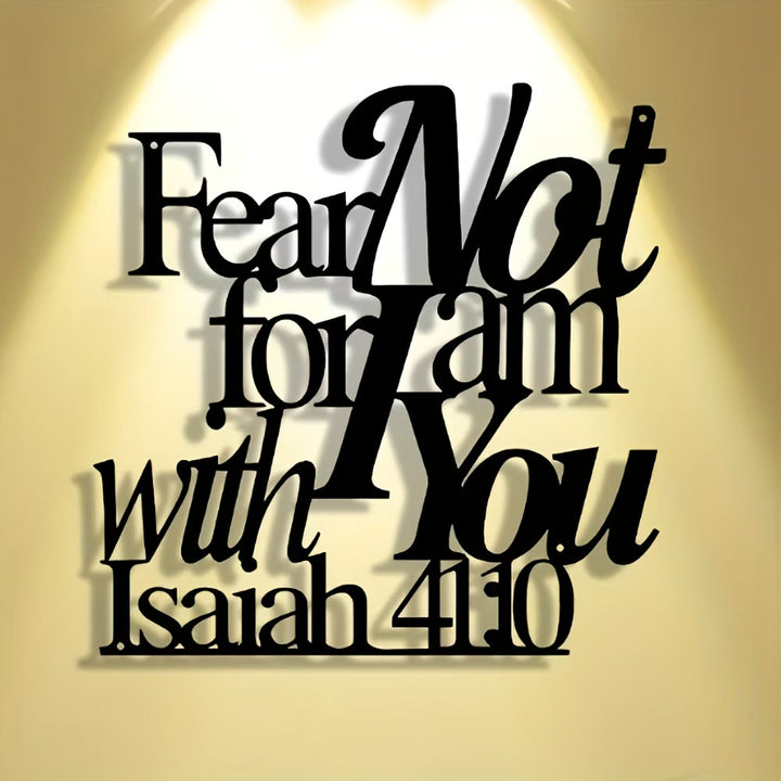 Christianartworkshop Artistic Black Metal Wall Decor: Isaiah 41:10 Fear Not for I Am with You - image 3