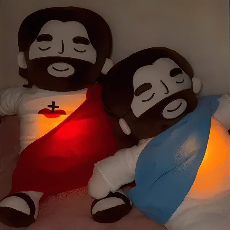 Christianartworkshop 2-Colored Jesus Plush Sleep Soother Doll: Glow, Breathing & Soothing Music - Pink - image 0