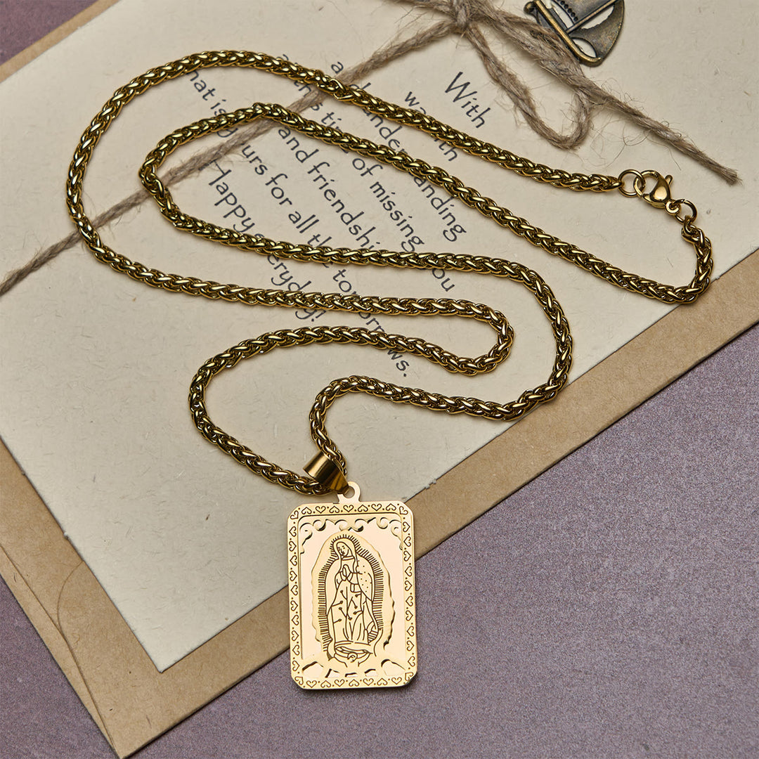 Christianartworkshop Our Lady of Guadalupe Pendant Necklace with Heart - Edged Charm - image 3