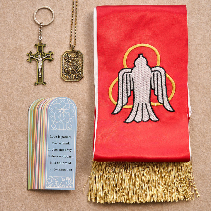 Christianartworkshop St. Michael Guardian and Grace Blessing Set for Pocket Prayer & Reflection - Retro-golden Necklace - image 9