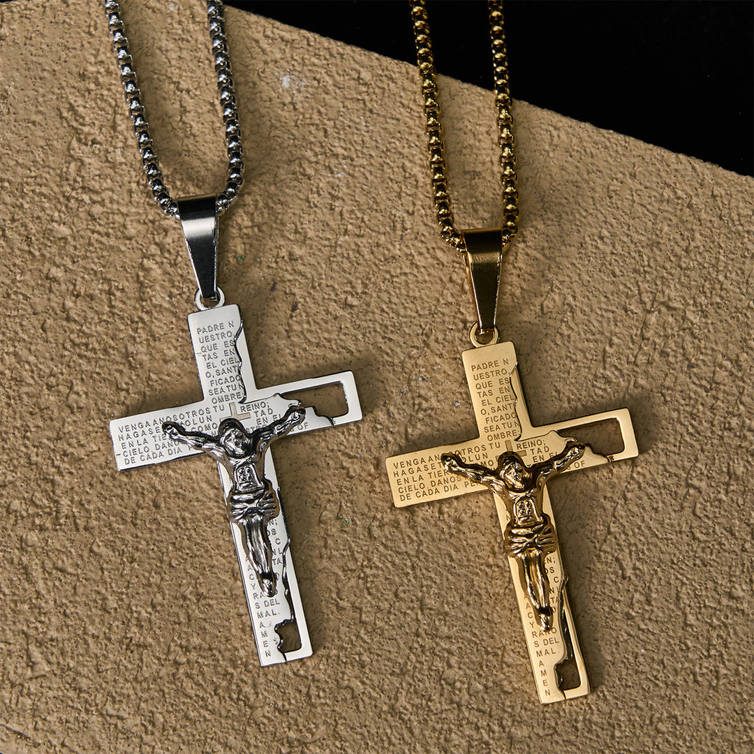 Christianartworkshop Lord's Prayer Inscription with Crucifix Necklace: Guard My Steps - image 6