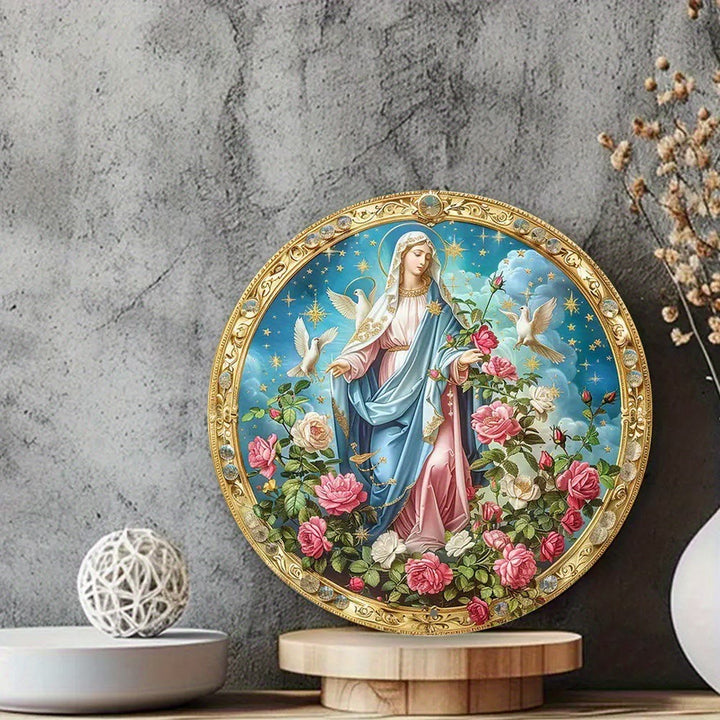 Christianartworkshop Mystical Rose Blessed Mother Garden Scene Hanging Ornaments - image 4