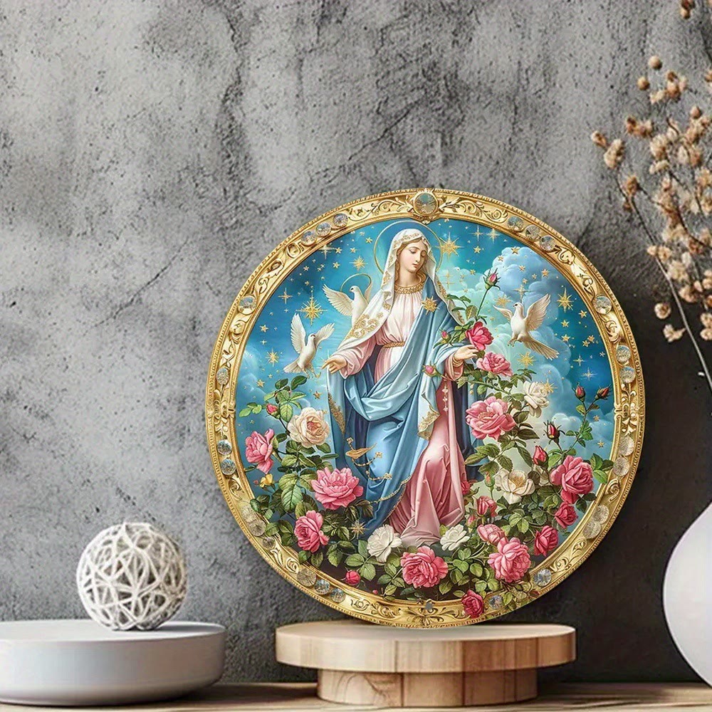 Christianartworkshop Mystical Rose Blessed Mother Garden Scene Hanging Ornaments - image 4