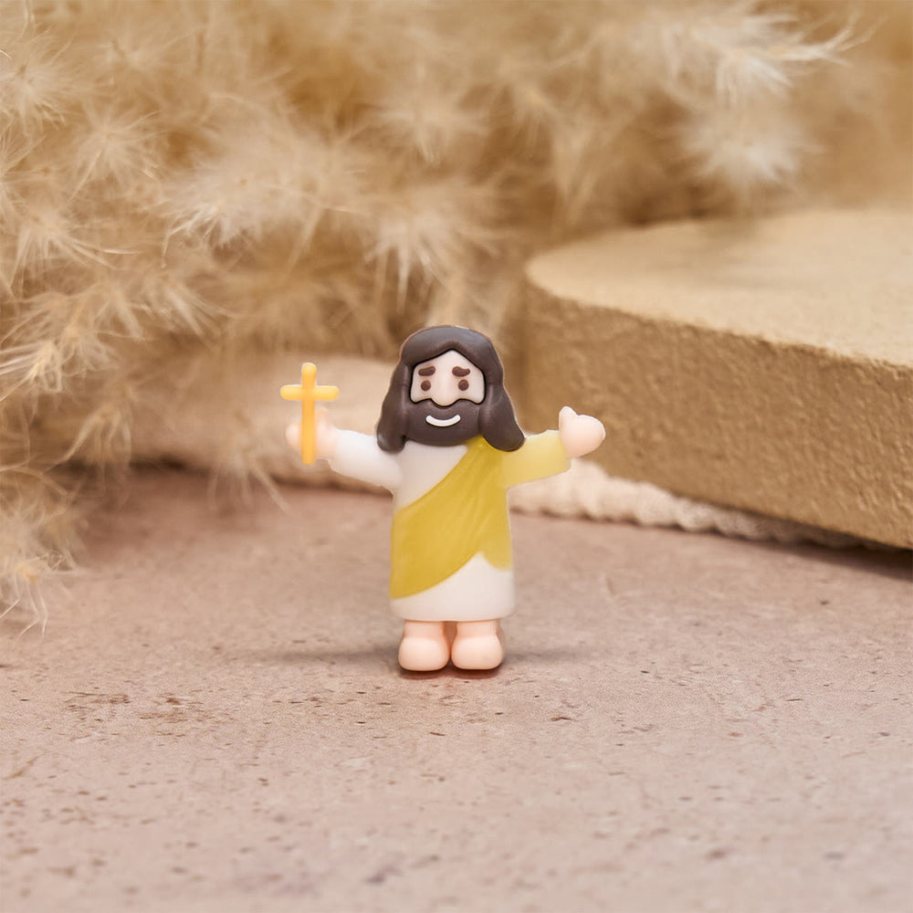 Christianartworkshop 5/10/20/30pcs Pocket Prayer Buddies 5-Color Set Little Jesus Figurine with Cross - image 1