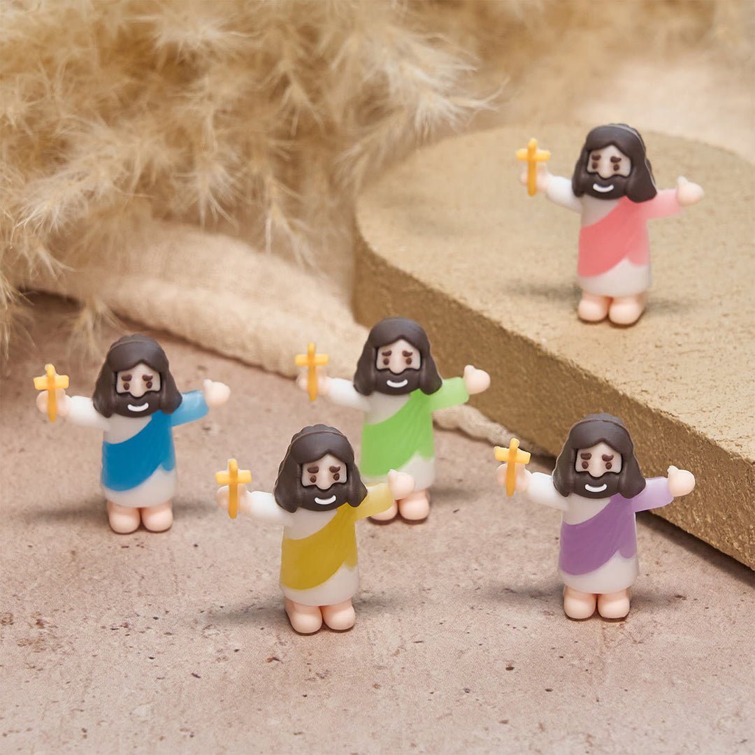 Christianartworkshop 5/10/20/30pcs Pocket Prayer Buddies 5-Color Set Little Jesus Figurine with Cross - 30pcs/set - image 0