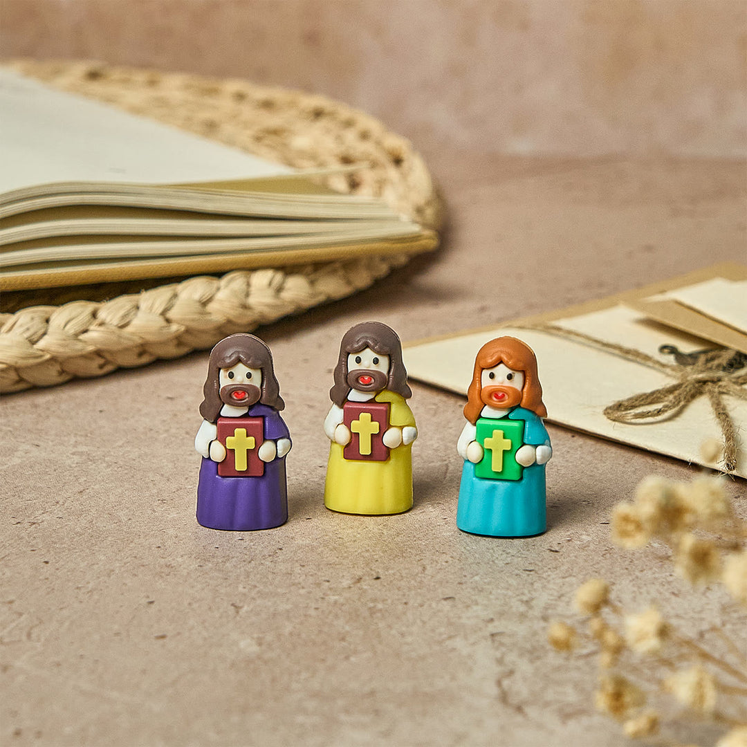 Christianartworkshop 3-Color Mini Figurine Set with Cross Bible for Desk, Car, Nightstand - 30pcs/set - image 0