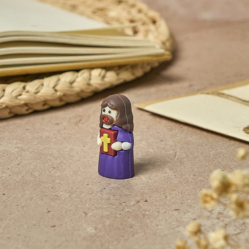 Christianartworkshop 3-Color Mini Figurine Set with Cross Bible for Desk, Car, Nightstand - image 1