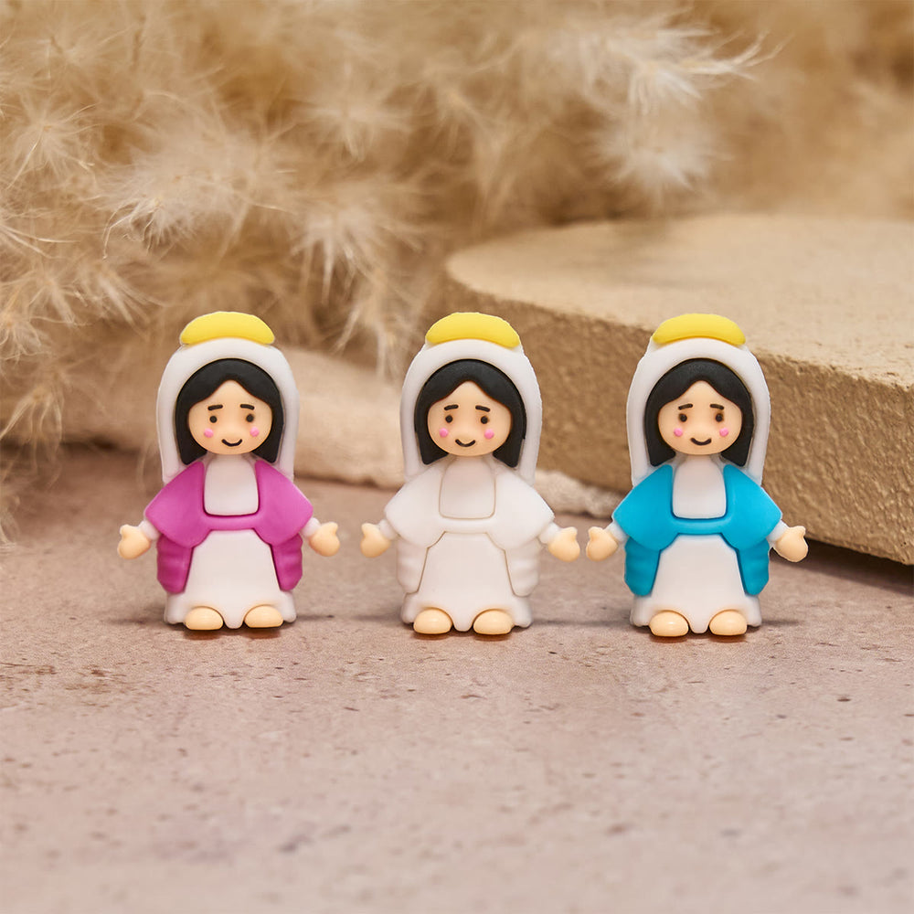 Christianartworkshop 6-Color Little Virgin Mary Figurines: Mary's Smile, Daily Calm - image 1