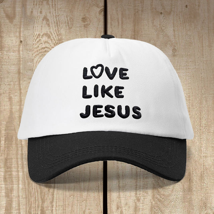 Christianartworkshop Love Like Jesus Warm-Hearted Hat: Faithful Love with Gentle Charm - White with Black - image 2