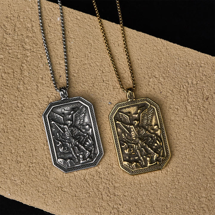 Christianartworkshop Classic Style St. Michael the Archangel Protection Stainless Steel Pendant Necklace - image 23