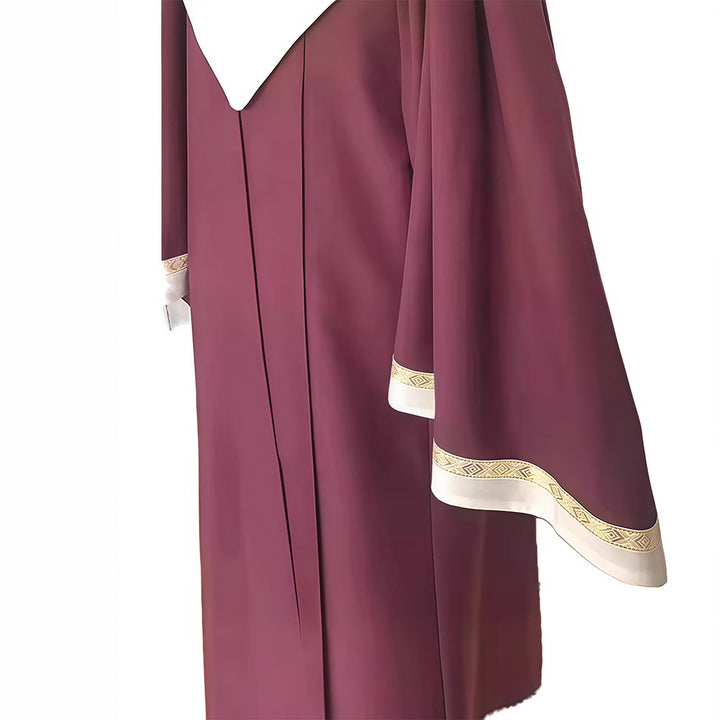 Christianartworkshop Burgundy Clergy Robe with Golden Holy Spirit Detail & V-Collar Design - image 7